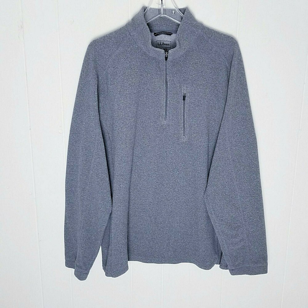 L.L. Bean Gray 1/4 Zip Fleece Pullover Jacket Men XL - Picture 12 of 12